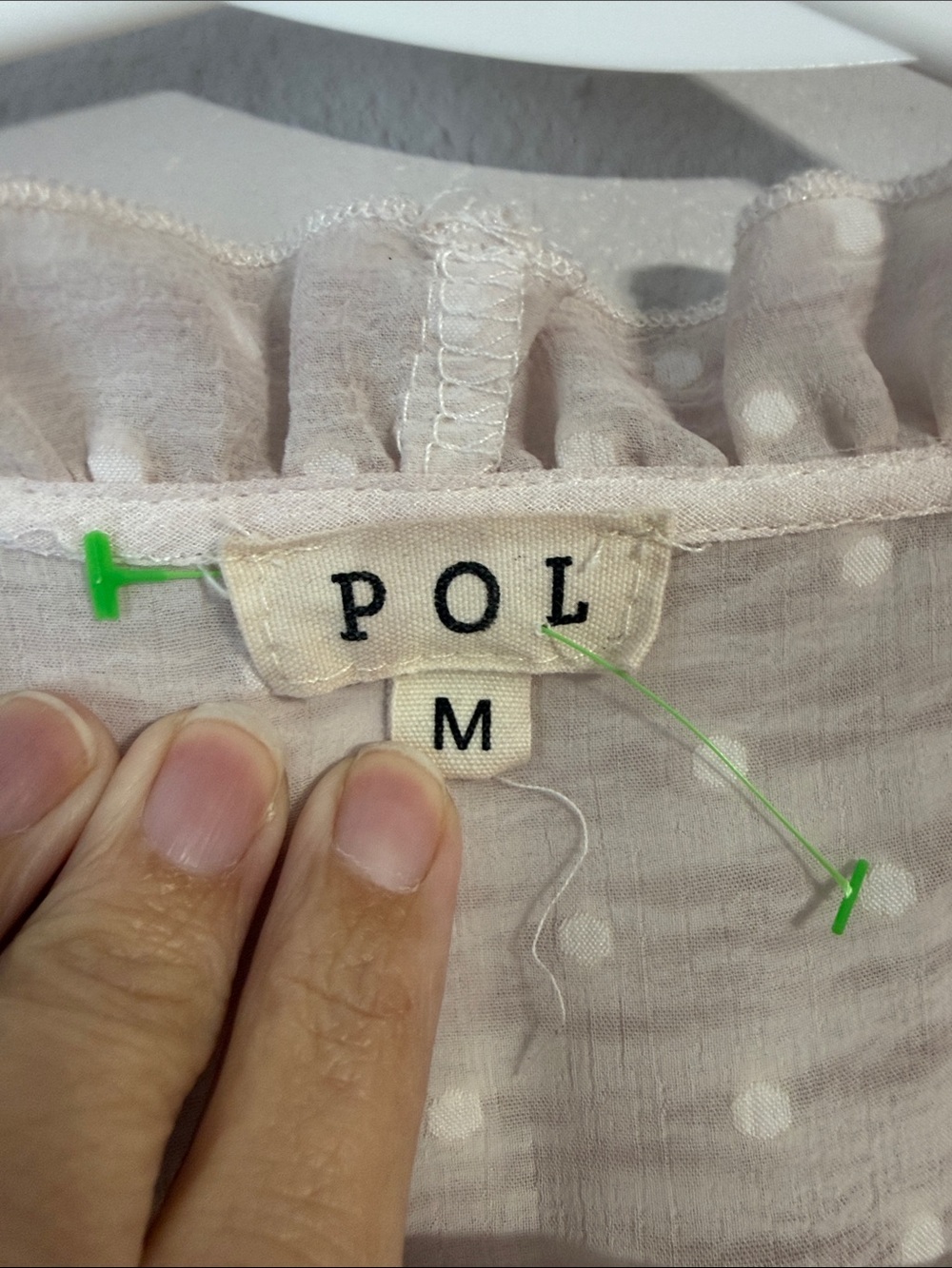 POL Pale Blush Swiss Dot Ruffle Tunic - Picture 2 of 9